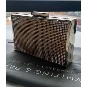 NWOT Whiting & Davis Gold Minaudiere Clutch